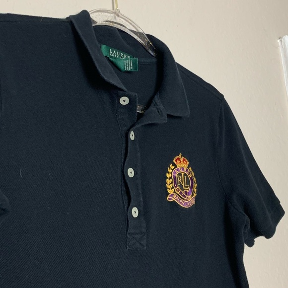 Lauren Ralph Lauren Black Embroidered Polo Shirt - Picture 2 of 5
